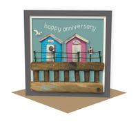 Holy Mackerel Anniversary Card for Couple - Coastal Beach Hut Wedding Anniversary Card - Artwork by Seth Draper