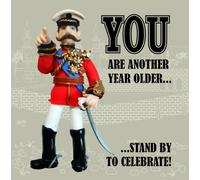 Holy Mackerel another year older Lord Kitchener birthday card featuring the military commander - designed by artist Erica Sturla - 15cm square and blank inside for your message - made in the UK