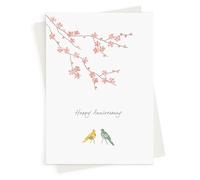 Holy Mackerel blossom anniversary card - designed by Eloise Hall - 15.7 x 11cm and blank inside