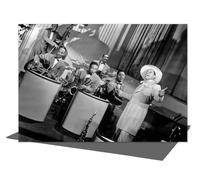 Holy Mackerel Cab Calloway vintage photographic card featuring an image of the singer and bandleader with orchestra, 1940s - 12.6 x 17.7cm and blank inside