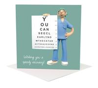 Holy Mackerel cataracts op get well card for him or her- designed by Erica Sturla - 15cm square and blank inside.