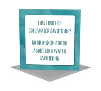 Holy Mackerel cold water swimming funny greetings card - from the Frankly My Dear humour and celebrations range - 15cm square and blank inside for your message - made in the UK