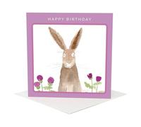 Holy Mackerel Confused Bunny nature and rabbit themed birthday card by Ailsa Black - 15cm square - blank inside