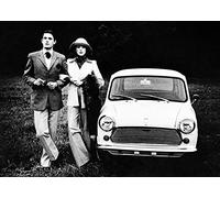 Holy Mackerel couple by mini retro black and white photographic card featuring a vintage image of a classic car - 12.6 x 17.7cm and blank inside