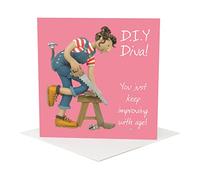 Holy Mackerel DIY diva female birthday card for her - designed by artist Erica Sturla - 15cm square and blank inside for your message - made in the UK