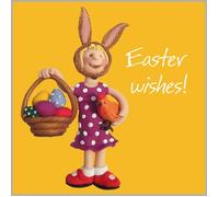 Holy Mackerel egg basket Easter card - designed by artist Erica Sturla - 15cm square and blank inside for your message - made in the UK