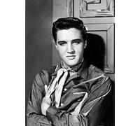 Holy Mackerel Elvis smiling retro black and white photographic card featuring a vintage image of the musician and film star - 12.6 x 17.7cm and blank inside