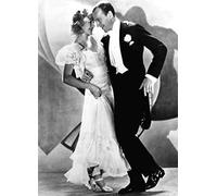 Holy Mackerel Fred and Ginger retro black and white photographic card featuring a vintage image of Astaire and Rogers dancing together - 12.6 x 17.7cm and blank inside