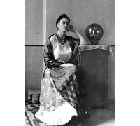 Holy Mackerel Frida Kahlo retro black and white photographic card featuring a vintage image of the artist - 12.6 x 17.7cm and blank inside