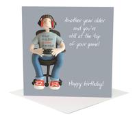 Holy Mackerel Funny Birthday Card for Gamers - Fun Gaming Birthday Card for Him - Original Artwork by Erica Sturla