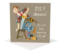 Holy Mackerel Funny DIY birthday card for him, handyman birthday card for dad husband grandad, DIY lover greeting card, humorous home improvement card, 15 cm square card with envelope, blank inside