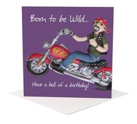Holy Mackerel Funny Motorbike Birthday Card for Him - Biker Birthday Card with Original Artwork by Erica Sturla