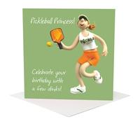Holy Mackerel Funny Pickleball Birthday Card for Her - Pickleball Princess - Original Polymer Clay Artwork by Erica Sturla