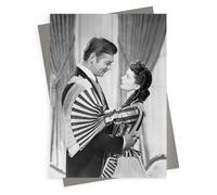 Holy Mackerel Gone with the wind blank greeting card - a 12.6 x 17.7cm Alternative Image design featuring a vintage film still of Clark Gable and Vivien Leigh - blank inside