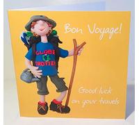 Holy Mackerel good luck on your travels bon voyage card - designed by artist Erica Sturla - 15cm square and blank inside for your message - made in the UK