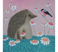 Holy Mackerel hedgehog themed art card for him or her - designed by artist Ailsa Black - 15cm square and blank inside for your message