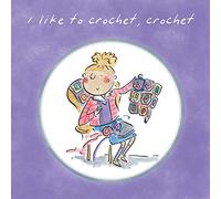 Holy Mackerel I like to crochet, a 15cm squarecard for a crocheter featuring Rosie Brooks artwork, blank inside for your message. For wife, sister, friend, aunt, niece, mum, grandma etc
