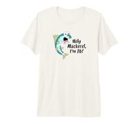 Holy Mackerel I'm 76 Fish Fisherman 76th Birthday Funny Premium T-Shirt