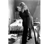Holy Mackerel kissing couple retro black and white photographic card featuring a vintage image of a movie still of a man and woman embracing - 12.6 x 17.7cm and blank inside