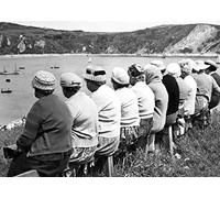 Holy Mackerel Lake view retro black and white photographic card featuring a vintage image of old ladies on a day trip - 12.6 x 17.7cm and blank inside