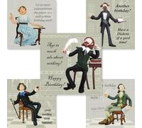 Holy Mackerel Literary Legends Birthday Card Pack - 5 Fun Cards for Book Lovers - Polymer Clay Art by Erica Sturla