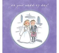 Holy Mackerel On your wedding day, a 15cm square Scottish themed wedding card featuring Rosie Brooks artwork, blank inside for your message