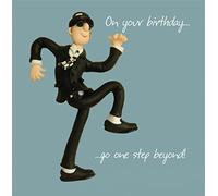Holy Mackerel one step beyond ska themed birthday card - designed by artist Erica Sturla - 15cm square and blank inside for your message - made in the UK