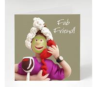Holy Mackerel pampering fab friend card for her - designed by artist Erica Sturla - 15cm square and blank inside for your message - made in the UK