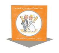 Holy Mackerel Perfect pair rowing themed wedding card by Rosie Brooks - blank inside - 15cm square