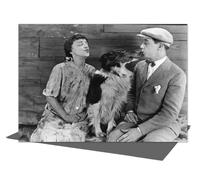 Holy Mackerel Romantic moment vintage photographic card featuring an image of a dog interrupting a kiss, early 20th century - 12.6 x 17.7cm and blank inside
