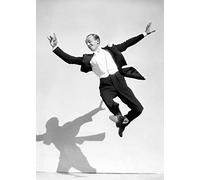 Holy Mackerel shadow dancing retro black and white photographic card featuring a vintage image of Fred Astaire dancing - 12.6 x 17.7cm and blank inside