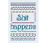 Holy Mackerel Shit happens cheeky card for him or her - designed by artist Sarah Hopkins - 17.7 x 12.6 cm and blank inside for your message - made in the UK