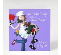 Holy Mackerel short break Mother's Day card for a mum - designed by artist Erica Sturla - 15cm square and blank inside for your message - made in the UK