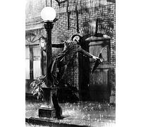 Holy Mackerel Singin' in the Rain retro black and white photographic card featuring a vintage image of Gene Kelly with lamppost - 12.6 x 17.7cm and blank inside