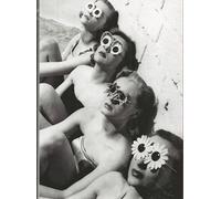 Holy Mackerel swimsuits and shades retro black and white photographic card featuring a vintage image of swimwear models wearing sunglasses - 12.6 x 17.7cm and blank inside
