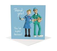 Holy Mackerel Thank you Superhero Doctors and Nurses Greetings Card by Erica Sturla from One Lump or Two occasions range. Card is 15cm square and blank inside for your own message