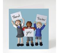 Holy Mackerel thank you teacher card for him or her - designed by artist Erica Sturla - 15cm square and blank inside for your message - made in the UK