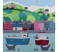 Holy Mackerel the one that got away from Tobermory Bay fishing themed art card for him or her - designed by artist Ailsa Black - 15cm square and blank inside for your message