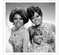 Holy Mackerel The Supremes retro black and white photographic card featuring a vintage image of the all girl group of singers - 15cm square and blank inside