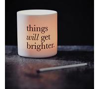 Holy Mackerel things will get brighter retro themed blank greeting card for him or her - designed by Andy Poplar - 15cm square and blank inside for your message