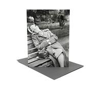Holy Mackerel Waiting for Gladys retro black and white photographic card featuring a vintage image of a lady asleep in London's Hyde Park - 12.6 x 17.7cm and blank inside