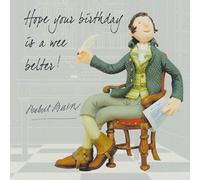 Holy Mackerel wee belter Robert Burns birthday card featuring the Scottish poet and lyricist - designed by artist Erica Sturla - 15cm square and blank inside for your message - made in the UK