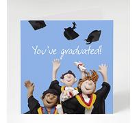 Holy Mackerel You've graduated congratulations on your graduation card - designed by artist Erica Sturla - 15cm square and blank inside for your message - made in the UK
