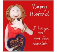 Holy Mackerel yummy husband funny Valentines day card for him - designed by artist Erica Sturla - 15cm square and blank inside for your message - made in the UK