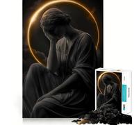 Holy Maria Golden Halo Statue Jigsaw Puzzles for Adults 1000 Piece Brain Think Precise Edge Real Challenge Birthday Art Gift (38x26cm)