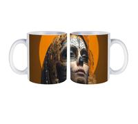 Holy Mary Day of The Dead Woman Stylish Coffee Mug 11 Oz with Handle Ceramic Tea Cup Mugs for Home Office