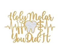 Holy Molar You Did It Cake Topper, Congrats Dentist Cake Decor, Future Dentist, Dental School Graduation Party Decorations, Gold Glitter