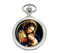 Holy Mother Mary and Baby Jesus Pocket Watch