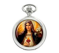Holy Mother Mary Sacred Heart Pocket Watch