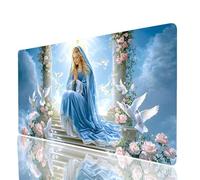 Holy Mother Mouse Mat 56x24x0.12In Waterproof Gaming Mouse Pad Pigeon Non-slip Rubber Base Abrasion-resistant Stitched Edges, Large Mousepad as Desk Mat for Office Accessories Laptop Keyboard JXL-3429